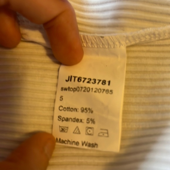 SHEIN Knot Front Lace Trim Rib-Knit Top (Not available on SHEIN anymore) - Picture 5 of 5